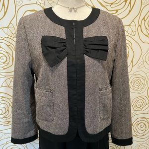Anthropologie/Alan Del Rosario Bow Front Wool Blend
Tweed Blazer Jacket